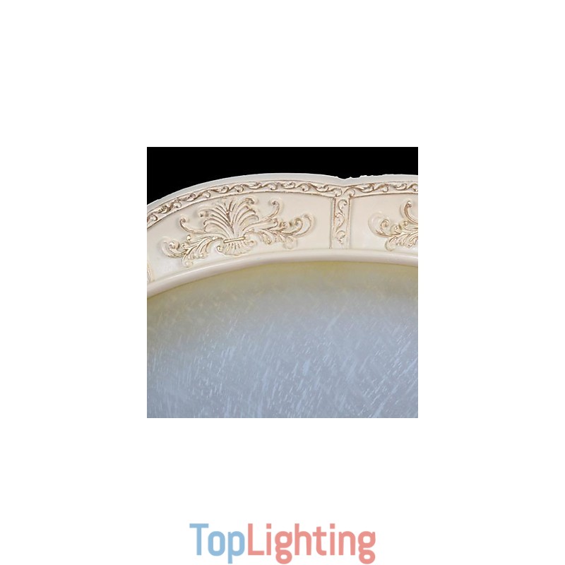 White Flush Mount Light Yellow White Glass Resin Pattern Carving European Classic