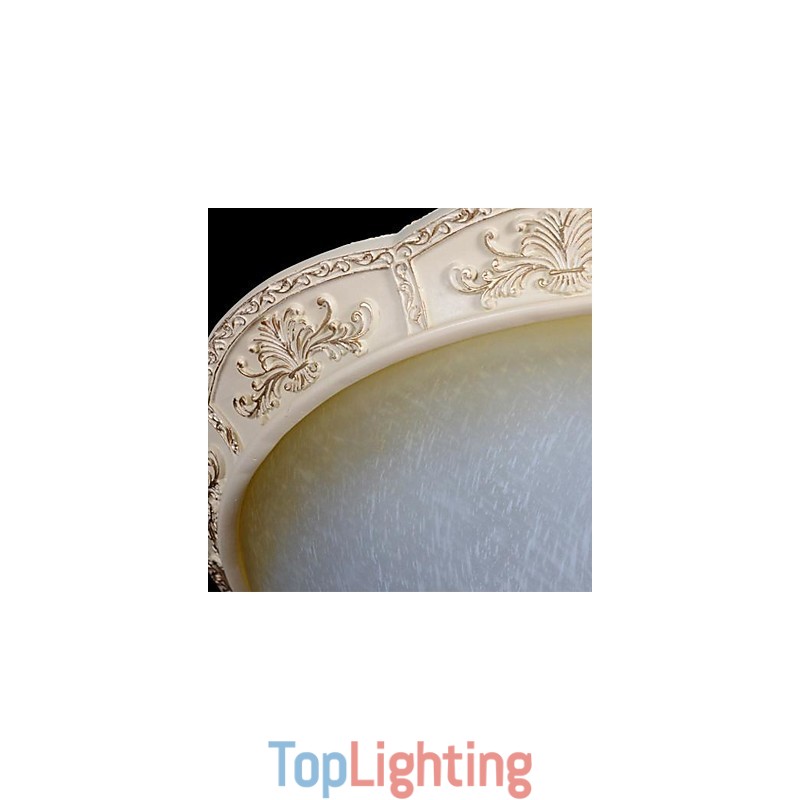 White Flush Mount Light Yellow White Glass Resin Pattern Carving European Classic