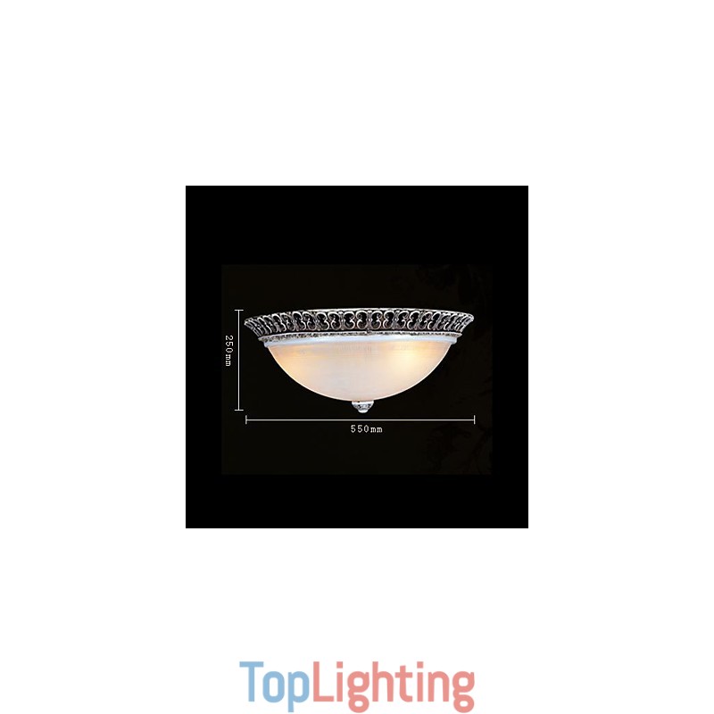 Dark Brown Flush Mount Light Glass Resin Pattern Carving European Classic