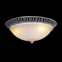 Dark Brown Flush Mount Light Glass Resin Pattern Carving European Classic