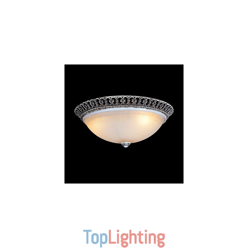 Dark Brown Flush Mount Light Glass Resin Pattern Carving European Classic