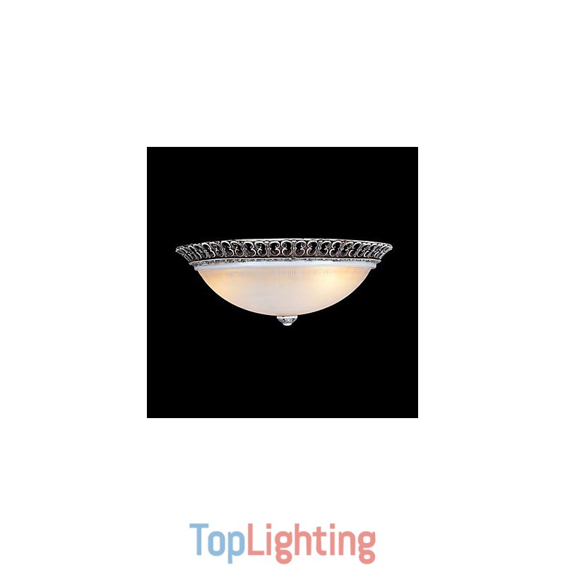 Dark Brown Flush Mount Light Glass Resin Pattern Carving European Classic