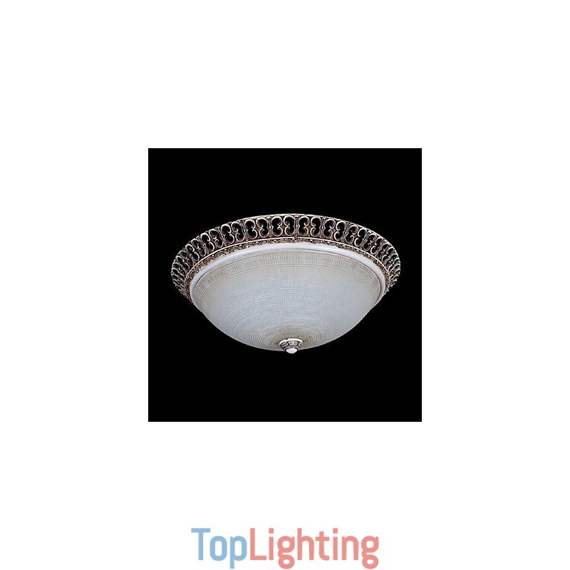 Dark Brown Flush Mount Light Glass Resin Pattern Carving European Classic