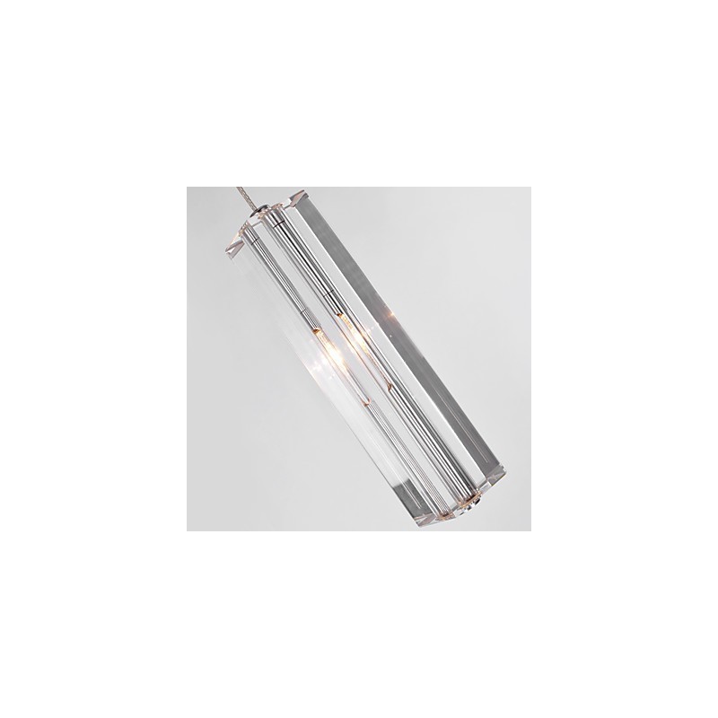 Modern Contemporary Island Crystal Chrome Metal Pendant Light