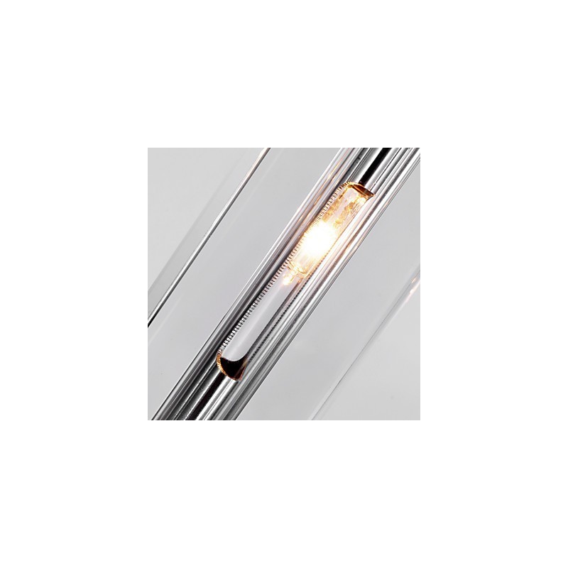 Modern Contemporary Island Crystal Chrome Metal Pendant Light