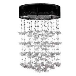 Modern Semi Flush Mount with 3 Lights Butterfly Featured Shade