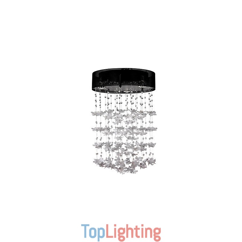 Modern Semi Flush Mount with 3 Lights Butterfly Featured Shade