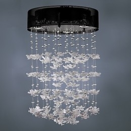 Modern Semi Flush Mount with 3 Lights Butterfly Featured Shade
