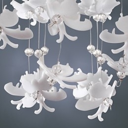 Modern Semi Flush Mount with 3 Lights Butterfly Featured Shade