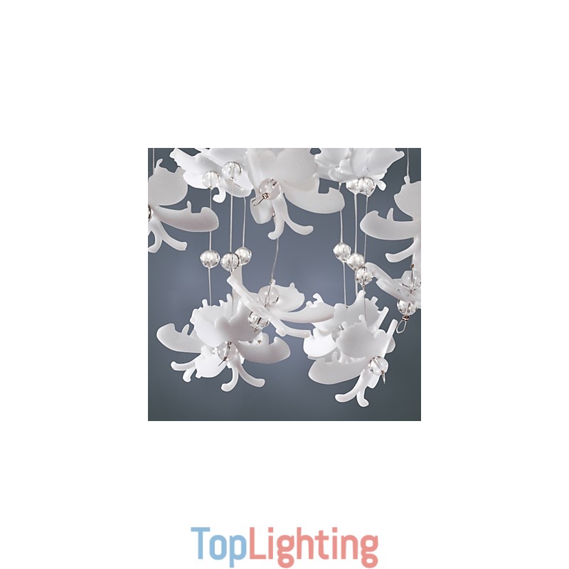 Modern Semi Flush Mount with 3 Lights Butterfly Featured Shade