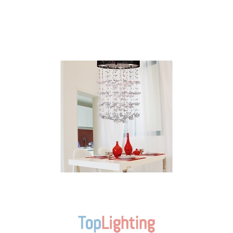 Modern Semi Flush Mount with 3 Lights Butterfly Featured Shade
