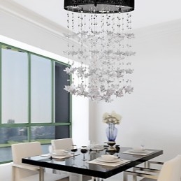 Modern Semi Flush Mount with 3 Lights Butterfly Featured Shade