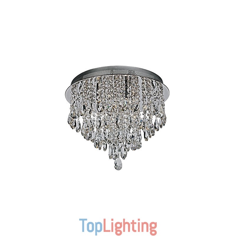Modern Contemporary Crystal Chrome Crystal Flush Mount