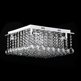 Modern Contemporary Crystal Electroplated Metal Flush Mount