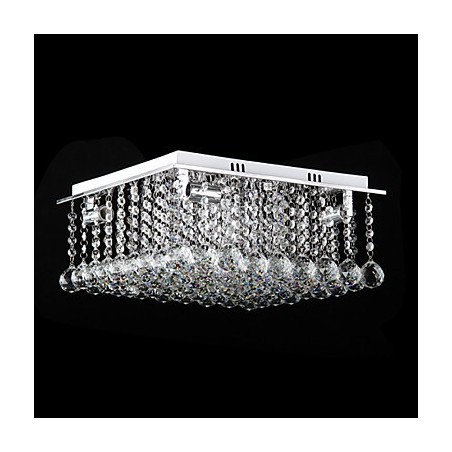 Modern Contemporary Crystal Electroplated Metal Flush Mount