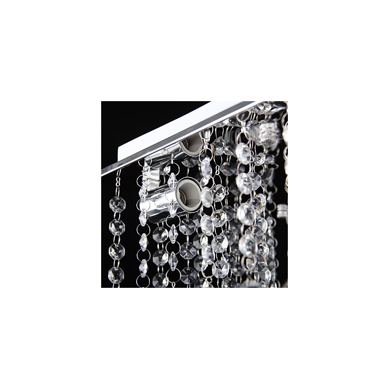 Modern Contemporary Crystal Electroplated Metal Flush Mount