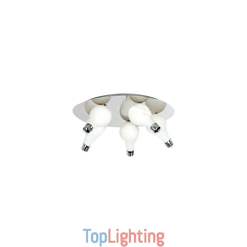 Modern Flush Mount with 5 Lights in Round (G4 Bulb Base)