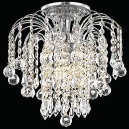 Modern 4 Light Flush Mount Lights with Crystal Beads