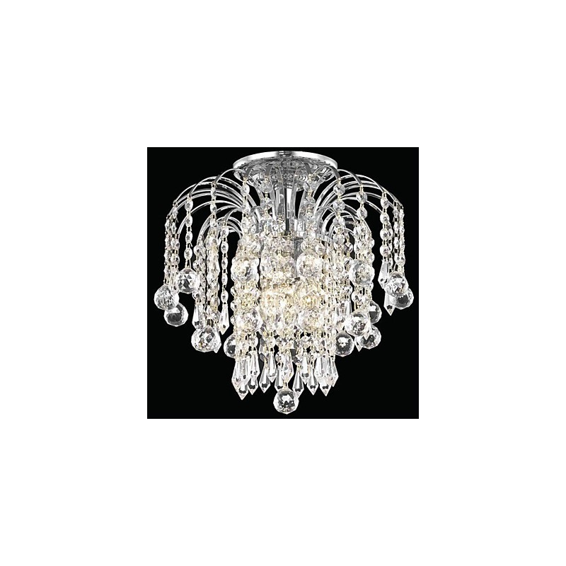 Modern 4 Light Flush Mount Lights with Crystal Beads