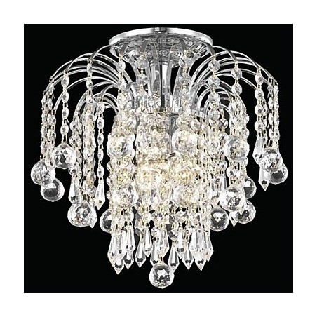 Modern 4 Light Flush Mount Lights with Crystal Beads
