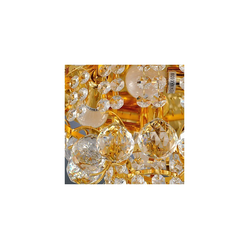 Modern Crystal Flush Mount with 5 Lights