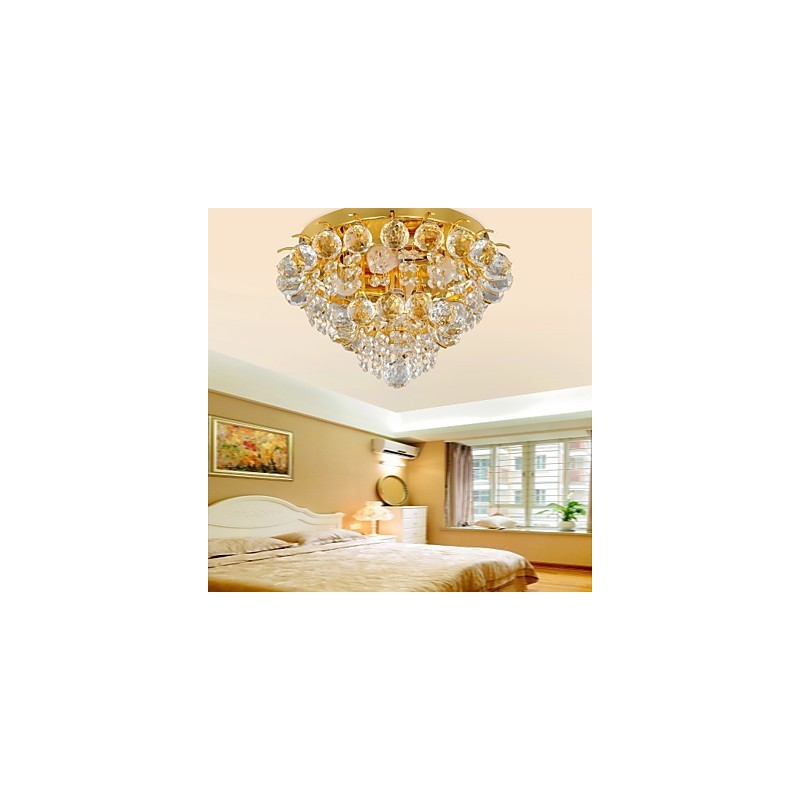 Modern Crystal Flush Mount with 5 Lights