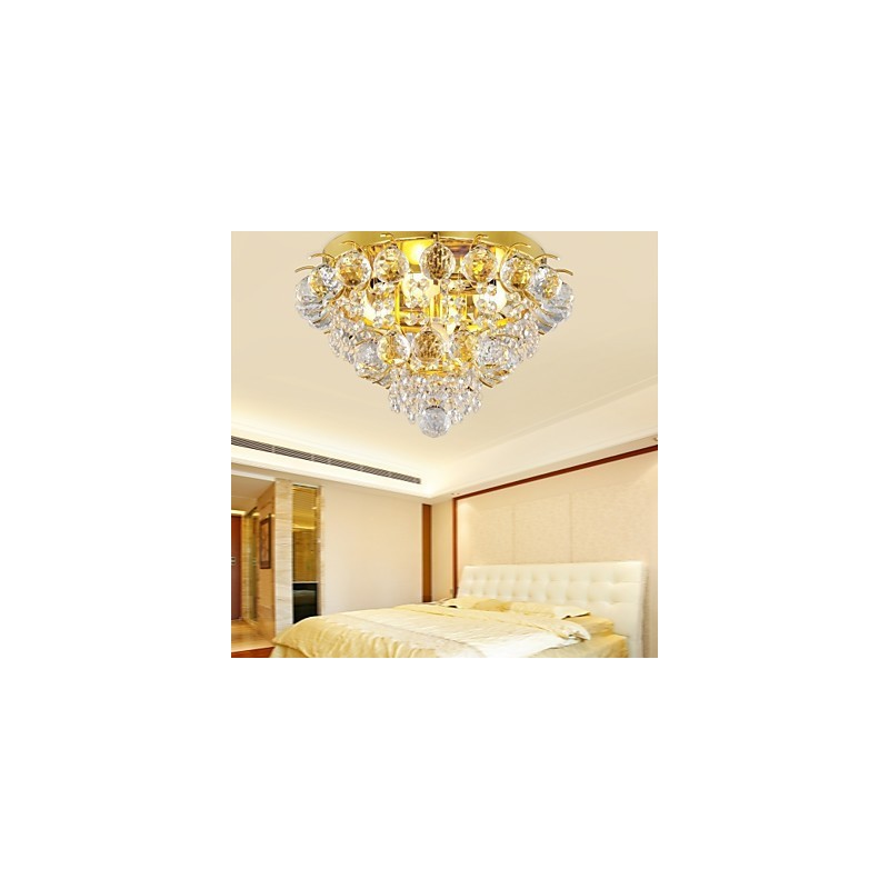 Modern Crystal Flush Mount with 5 Lights