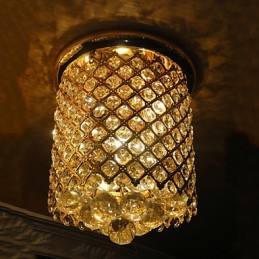 Crystal Modern Flush Mount Gold Finished in Spiral Shape