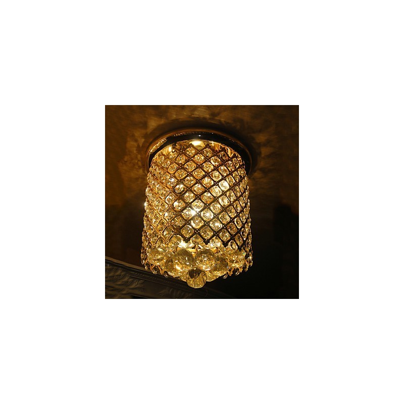 Crystal Modern Flush Mount Gold Finished in Spiral Shape