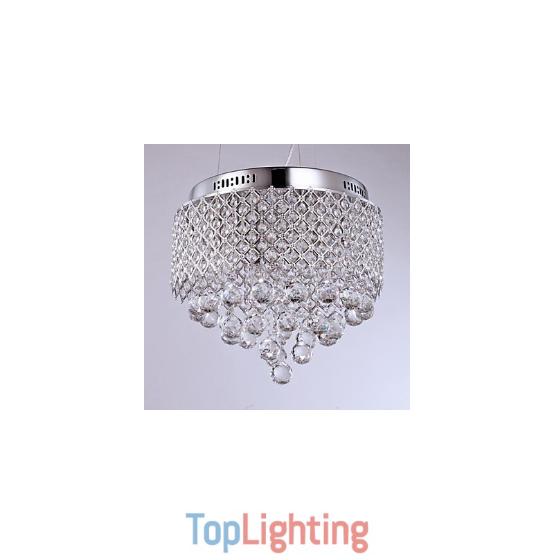 Modern Contemporary Crystal Chrome Metal Flush Mount