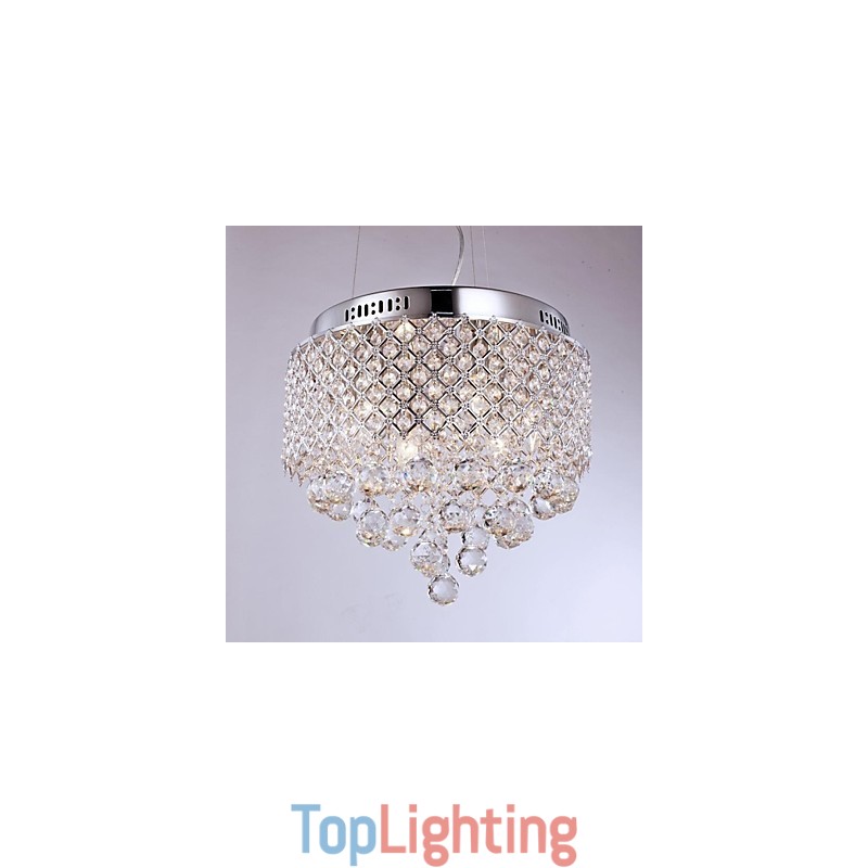 Modern Contemporary Crystal Chrome Metal Flush Mount