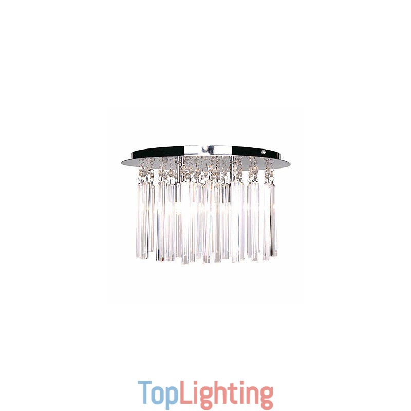 Modern Crystal Semi Flush Mount with 4 Lights (G9 Bulb Base)