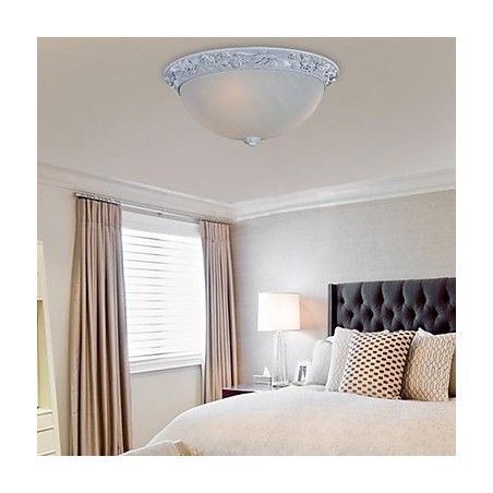 White Flush Mount Light Glass Resin Carving European Classic White Flush Mount Light Glass Resin Carving European Classic