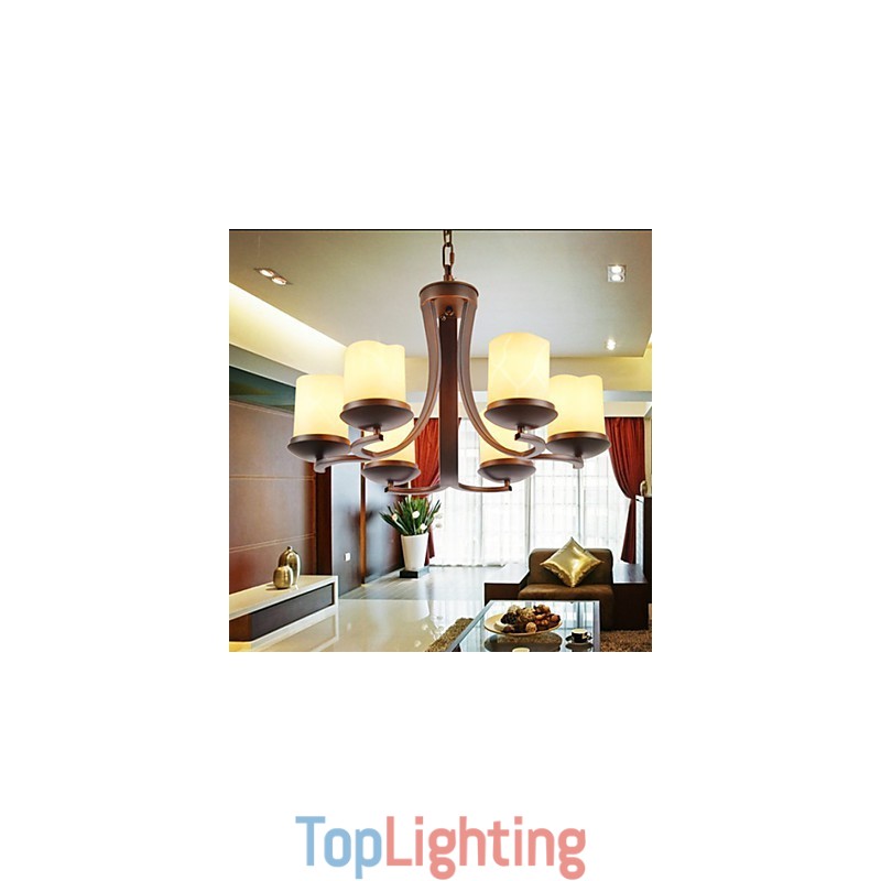 Traditional Classic Retro Mini Style Painting Metal Chandelier