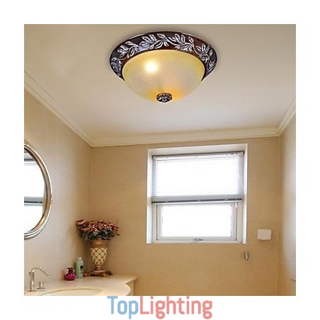 Flush Mount Light White Yellow Glass Resin Silver Carving European Classic Flush Mount Light White Yellow Glass Resin Silver Carving European Classic