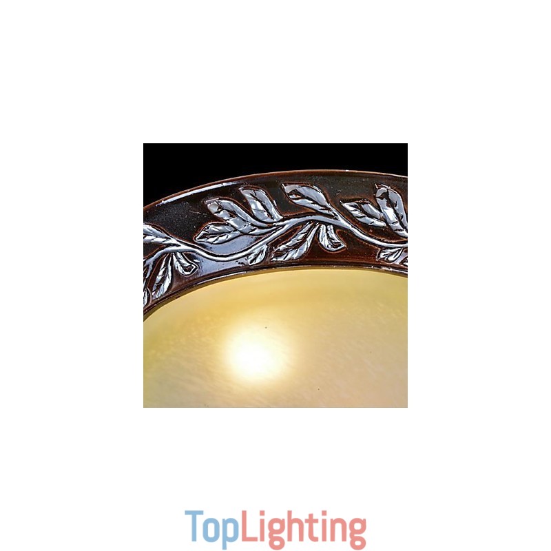 Flush Mount Light White Yellow Glass Resin Silver Carving European Classic