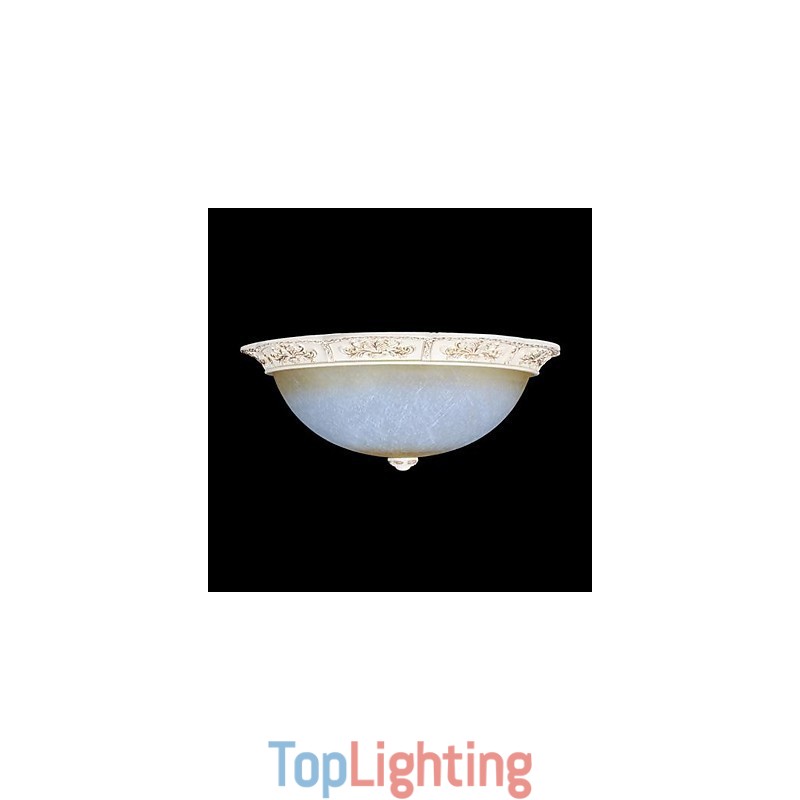 White Flush Mount Light Yellow White Glass Resin Pattern Carving European Classic