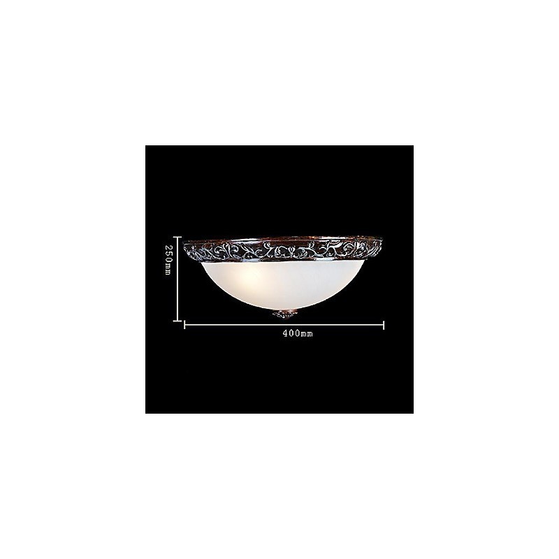 Flush Mount Light Glass Resin Silver Carving European Classic