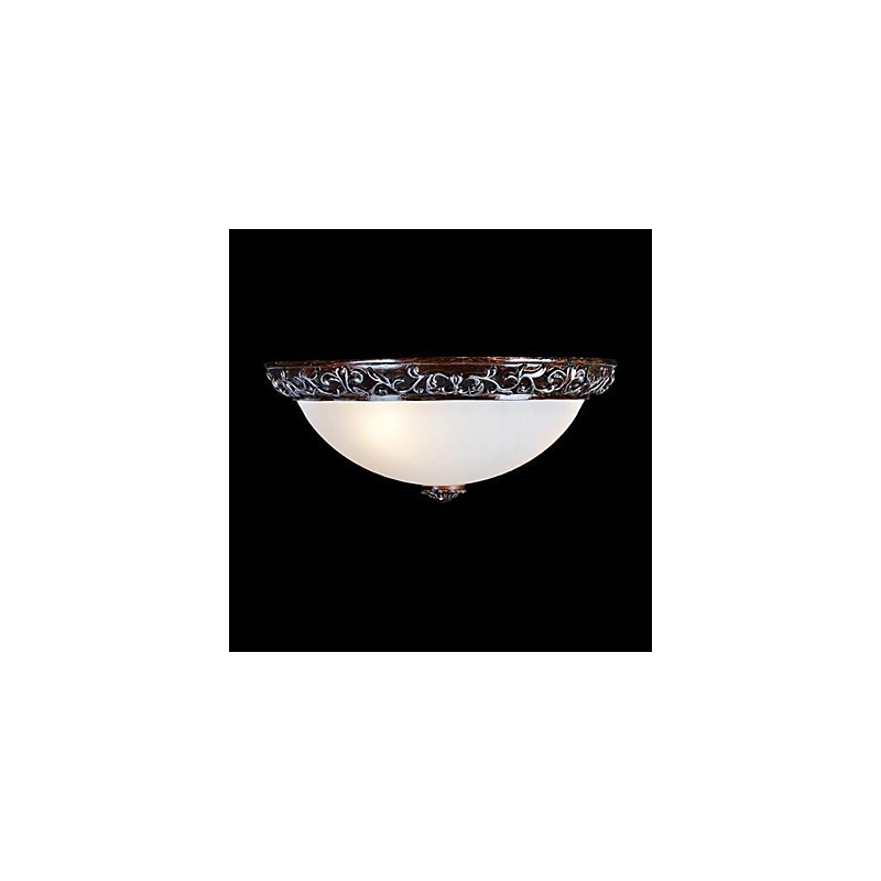 Flush Mount Light Glass Resin Silver Carving European Classic