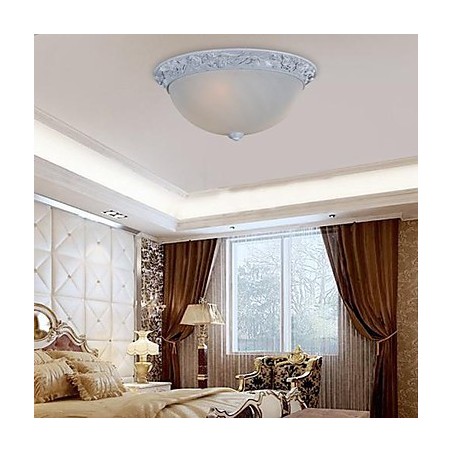White Flush Mount Light Glass Resin Carving European Classic White Flush Mount Light Glass Resin Carving European Classic
