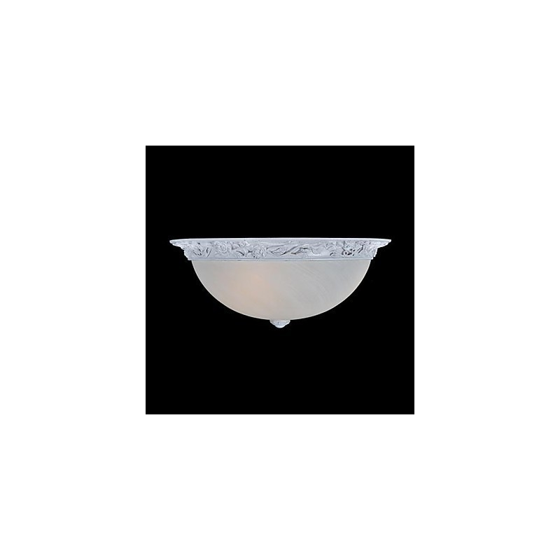 White Flush Mount Light Glass Resin Carving European Classic