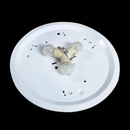 White Flush Mount Light Glass Resin Carving European Classic