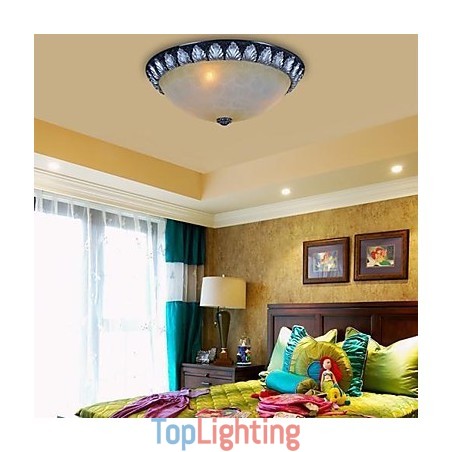 Flush Mount Light Pattern Glass Resin Silver Carving European Classic Flush Mount Light Pattern Glass Resin Silver Carving European Classic