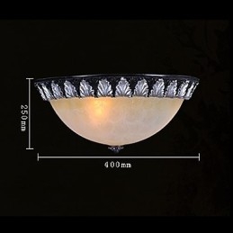 Flush Mount Light Pattern Glass Resin Silver Carving European Classic