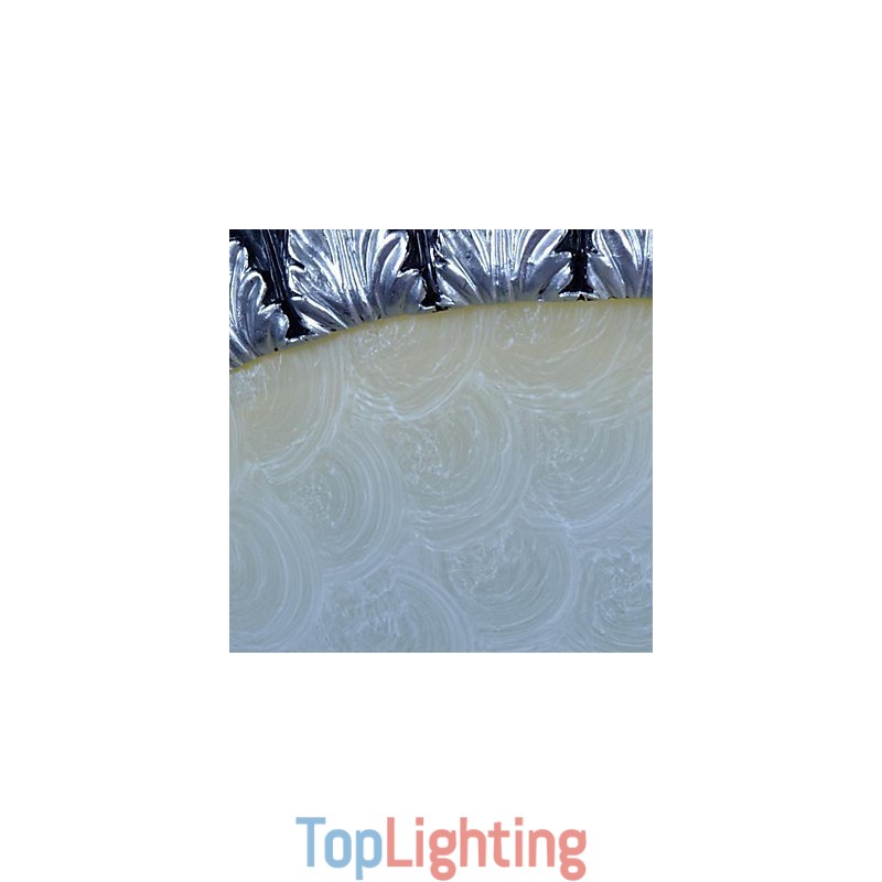 Flush Mount Light Pattern Glass Resin Silver Carving European Classic