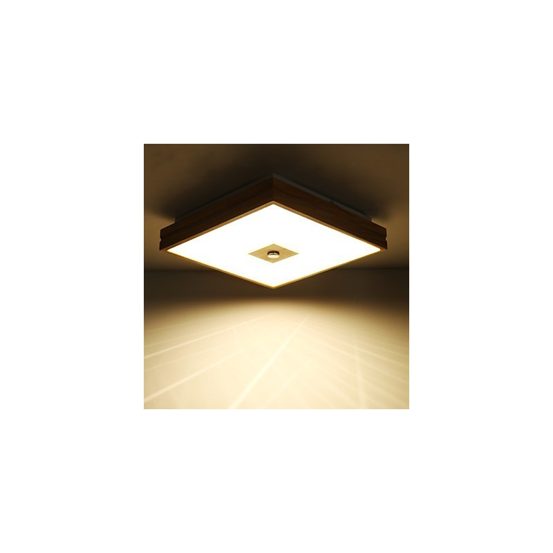 Modern Contemporary Mini Style Painting Wood Bamboo Flush Mount