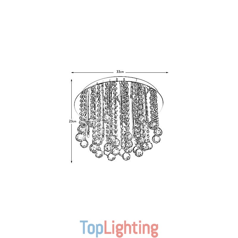 Modern Crystal Semi Flush Mount with 8 Lights (G4 Bulb Base)