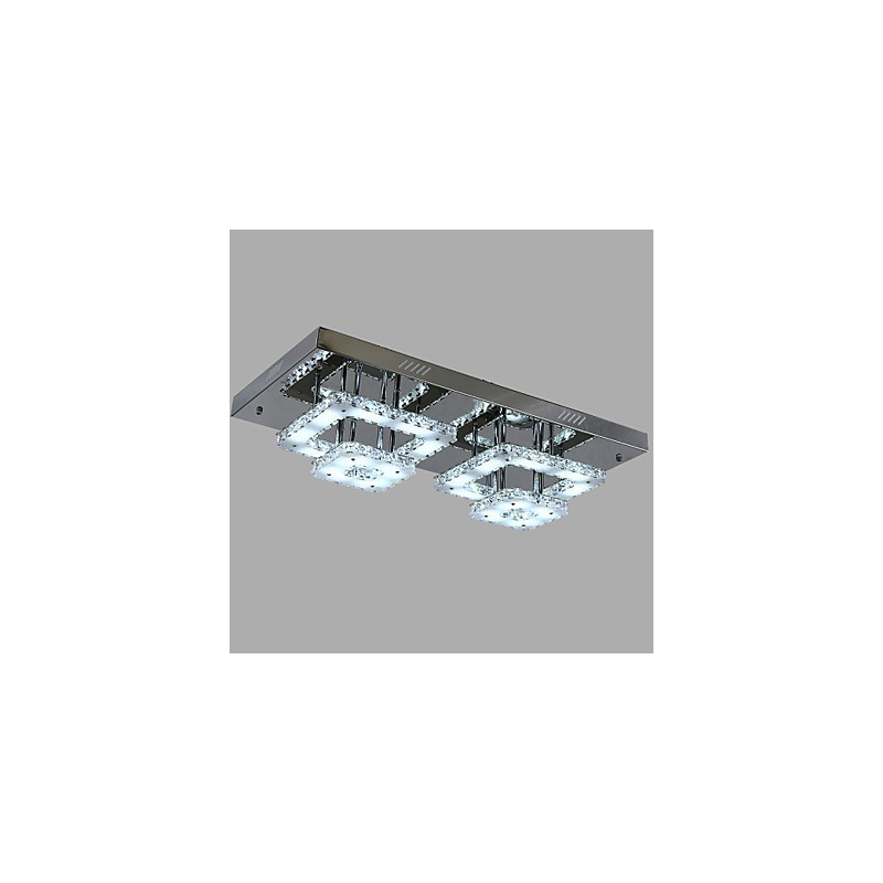 Modern Contemporary Crystal Chrome Metal Flush Mount
