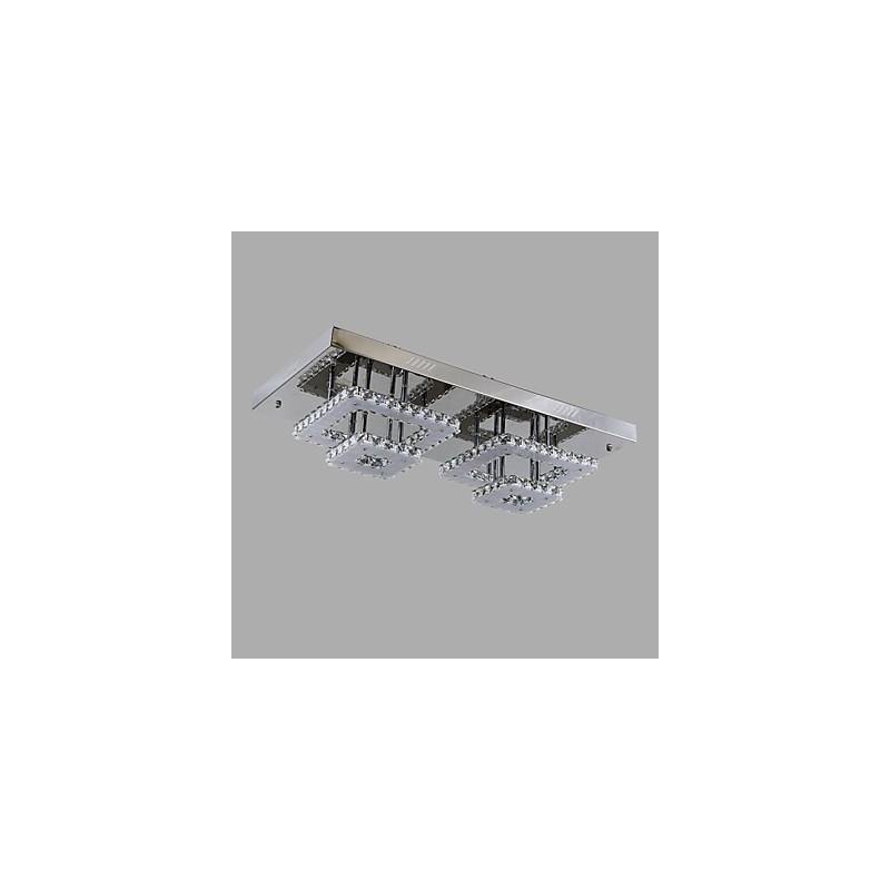 Modern Contemporary Crystal Chrome Metal Flush Mount