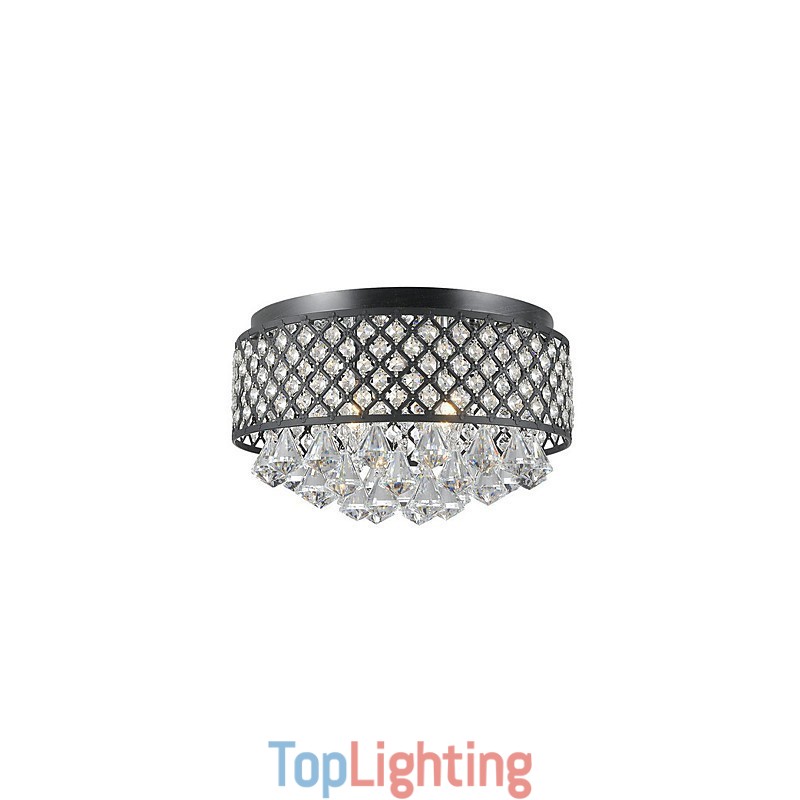 Traditional Classic Crystal Painting Metal Flush Mount